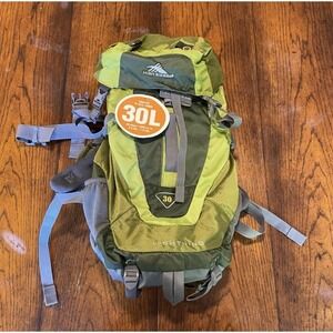 High Sierra 30L Hiking Camping Backpack (New with Tags) Lime Green Dark Green